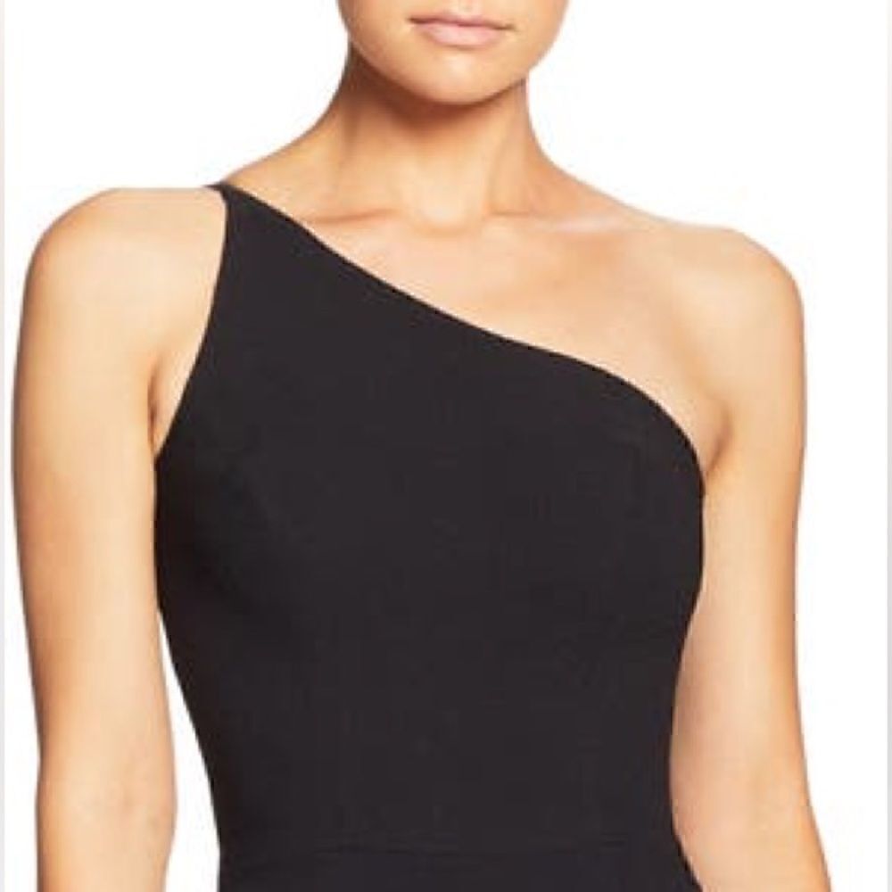 Dress The Population Black Amy One Shoulder Crepe Gown Dress Size XS NEW - Picture 11 of 12